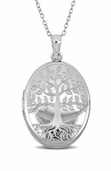 DELMAR Tree Of Life Oval Locket Pendant Necklace