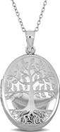 DELMAR Tree Of Life Oval Locket Pendant Necklace