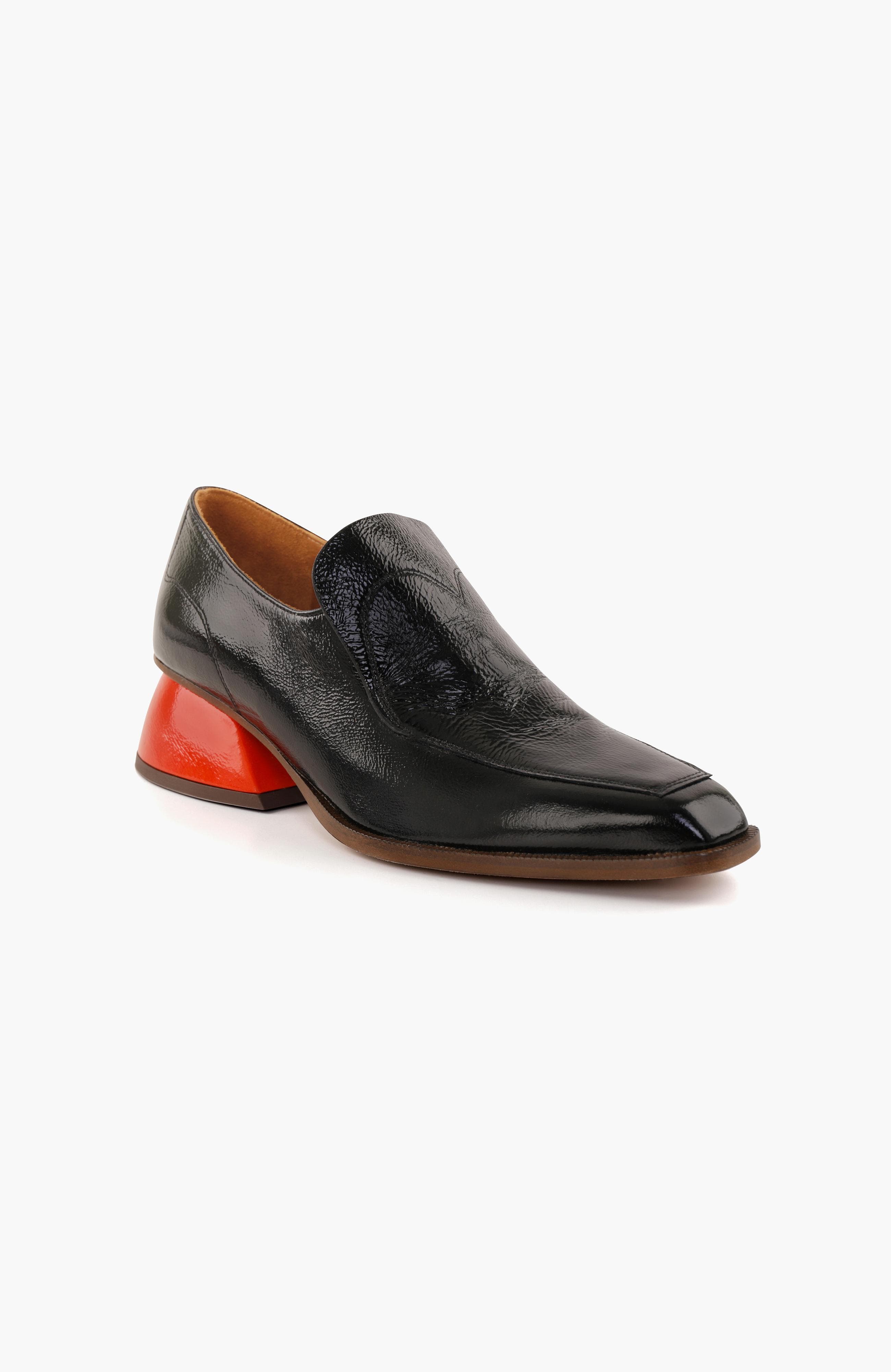 Patent Leather Elastic-Strap Pump, Alternate, color, Black