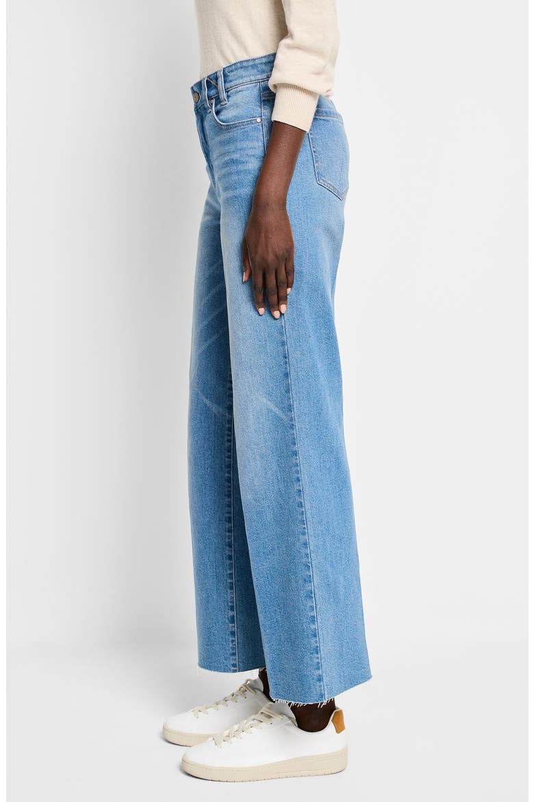 High Waist Raw Hem Wide Leg Jeans, Alternate, color, SKYLINE