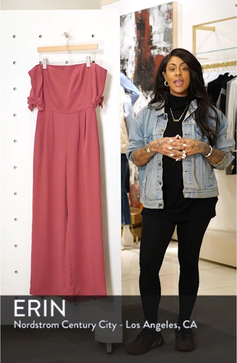 Meredith Crepe Off the Shoulder Jumpsuit, sales video thumbnail