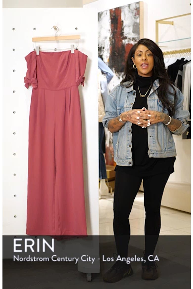 Meredith Crepe Off the Shoulder Jumpsuit video