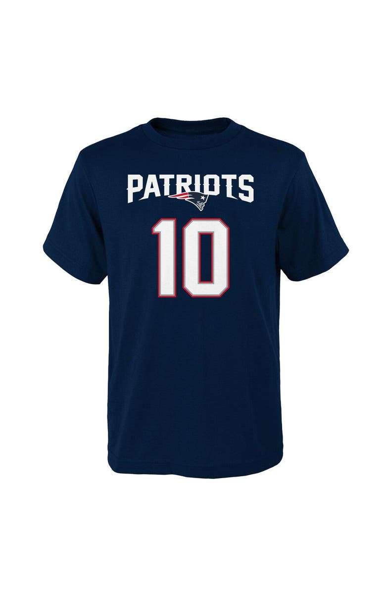 Outerstuff Youth Mac Jones Navy New England Patriots Mainliner Name & Number T-Shirt, Alternate, color, 