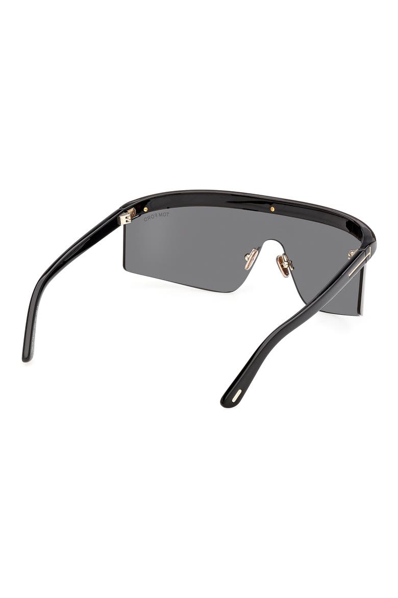 West-02 143mm Shield Sunglasses, Alternate, color, BLACK PALE GOLD/ SMOKE MASK