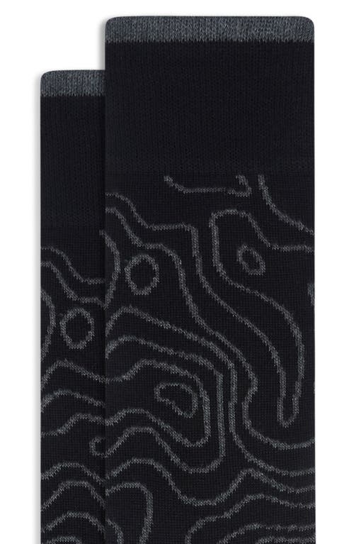 Bugatchi Abstract Pattern Cotton Blend Dress Socks In Black