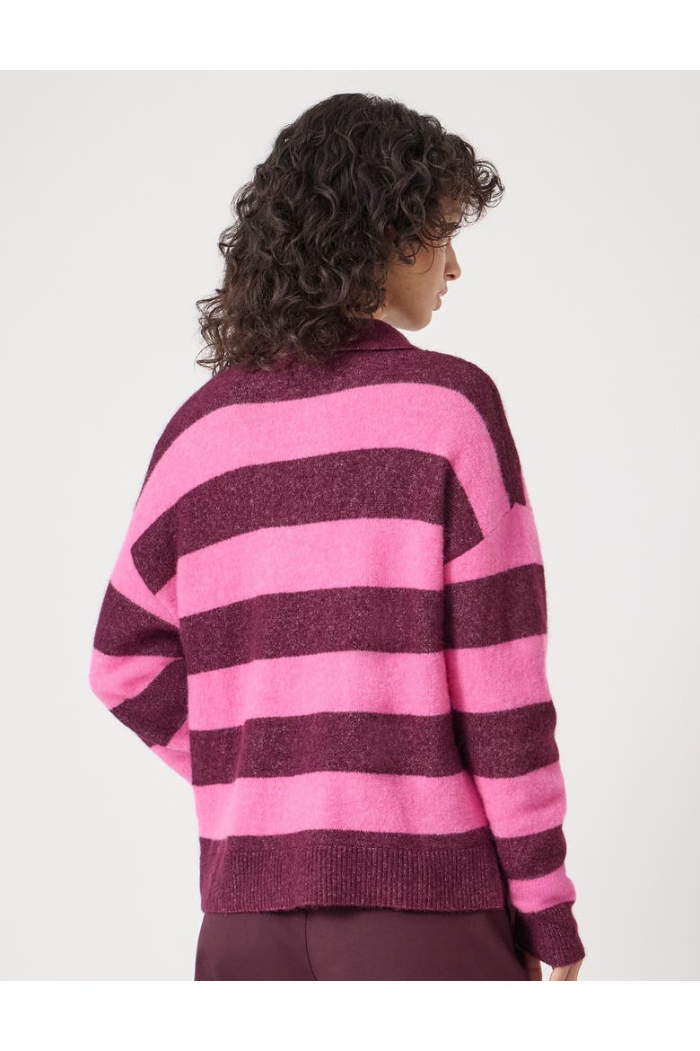 Drew Wool Blend Relaxed Rugby Sweater, Alternate, color, Burgundy Purple