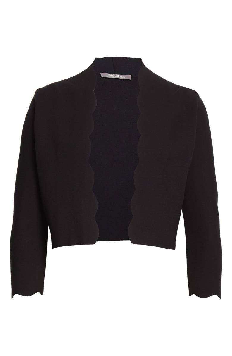 Lela Rose Scallop Trim Bolero, Alternate, color, Black