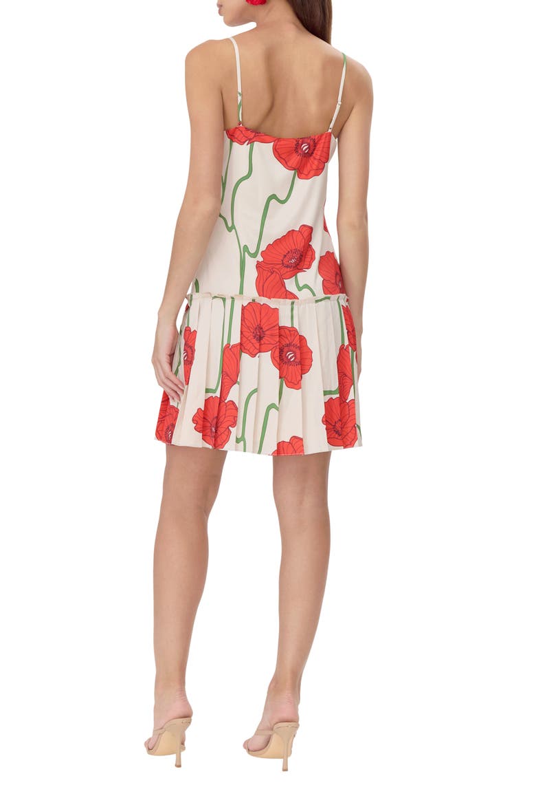 Camila Abstract Rose Print Minidress, Alternate, color, CREAM/ RED