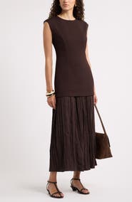Nordstrom Mixed Media Pleated Dress