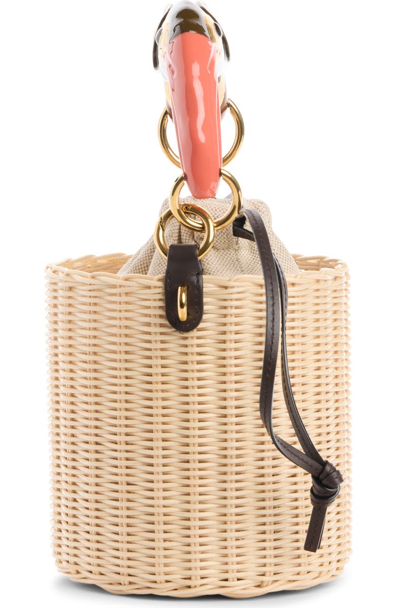 Chloé Tropicus Wicker Bucket Bag, Alternate, color, Hot Sand