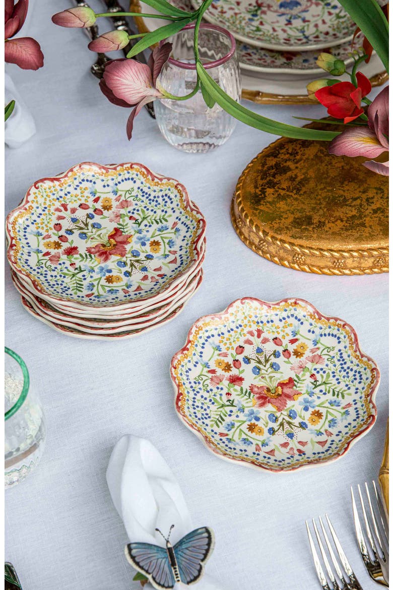 Sofia Set of 4 Side/Cocktail Plates, Alternate, color, MULTI ORANGE