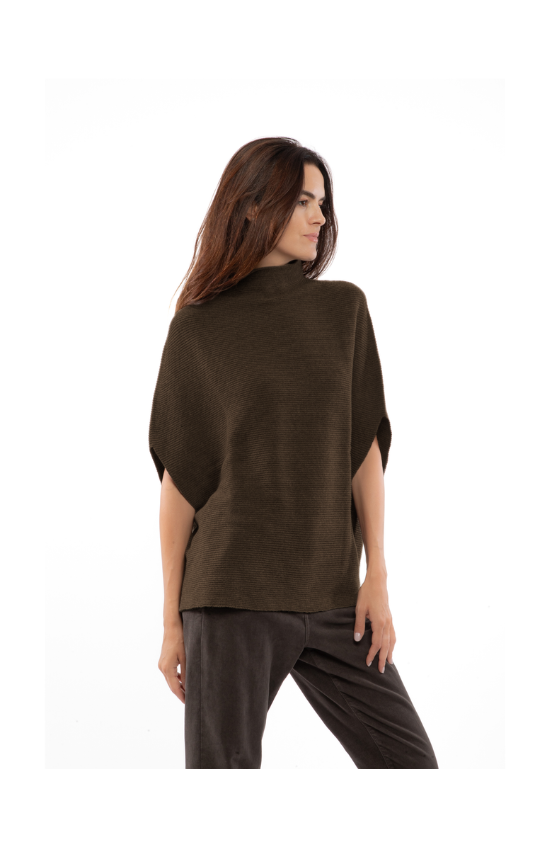 Monticelli Cashmere Pure Cashmere Funnel Neck Poncho, Alternate, color, Coffee