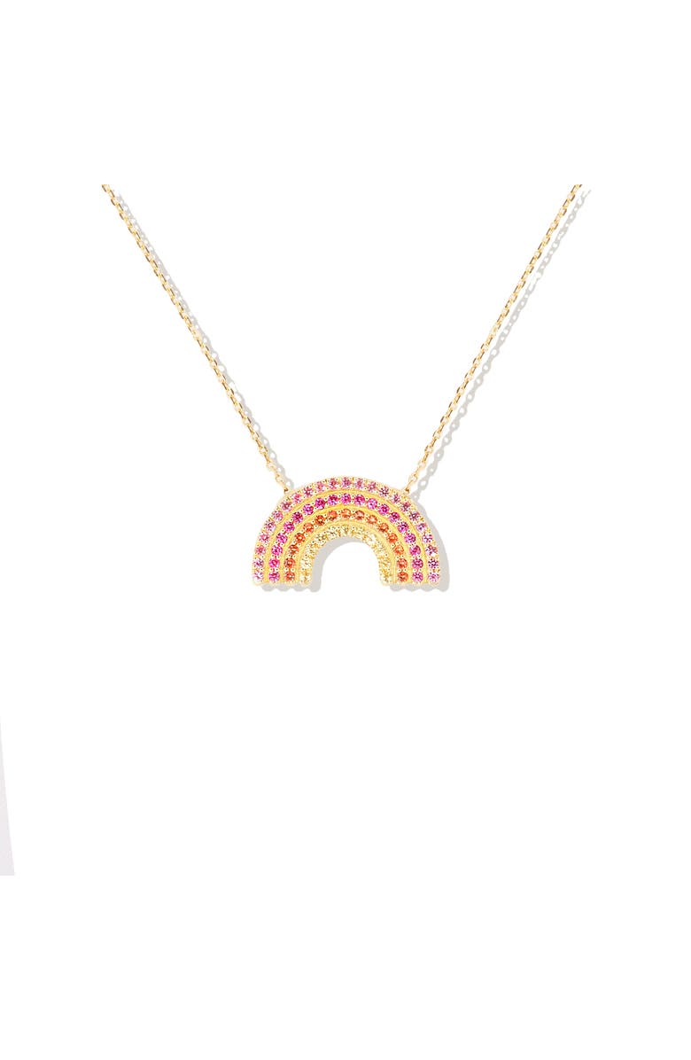 Campbell + Charlotte Juju Rainbow Charm Necklace, Main, color, Gold
