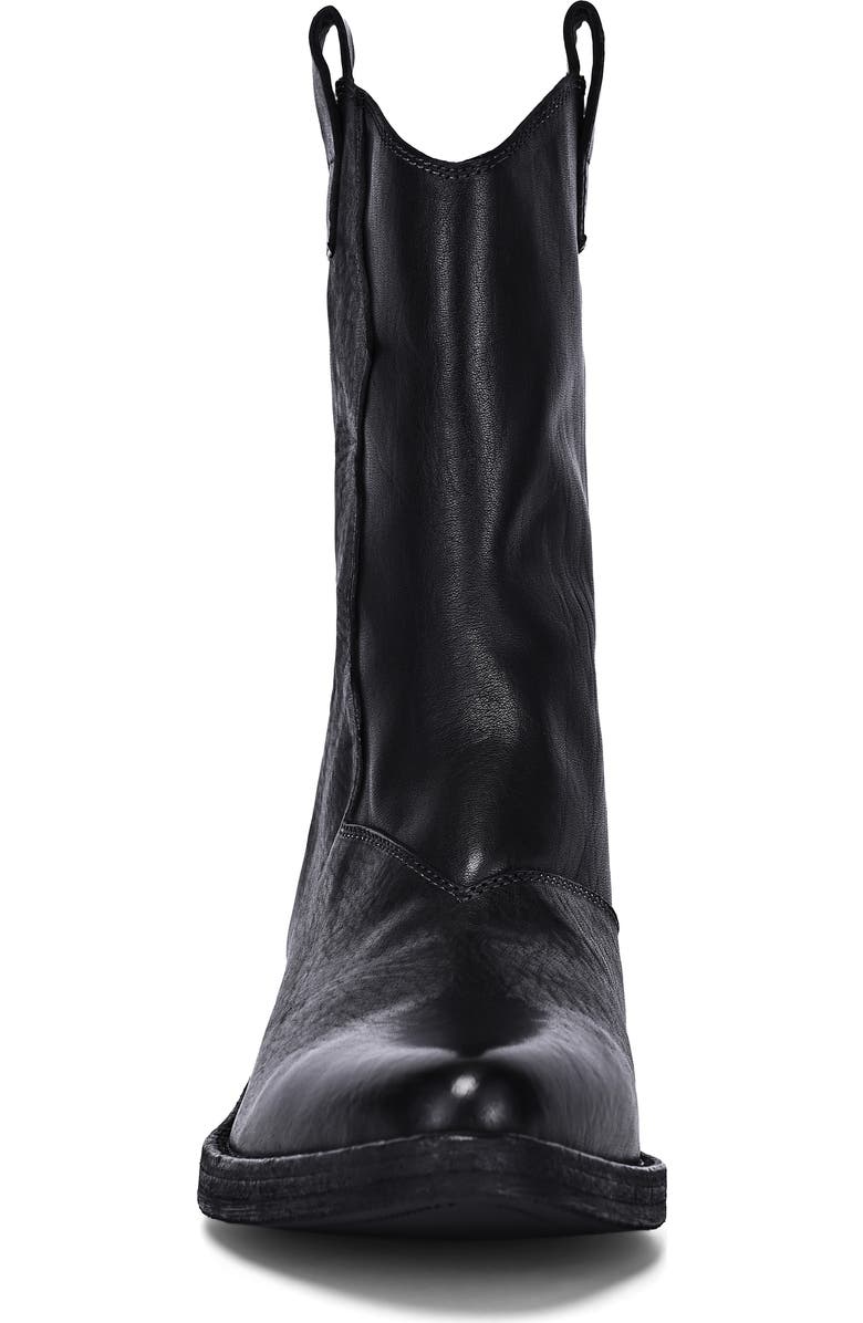 OLD TREND Vintage Genuine Leather Western Inspired Mid Shaft Boot, Alternate, color, Black