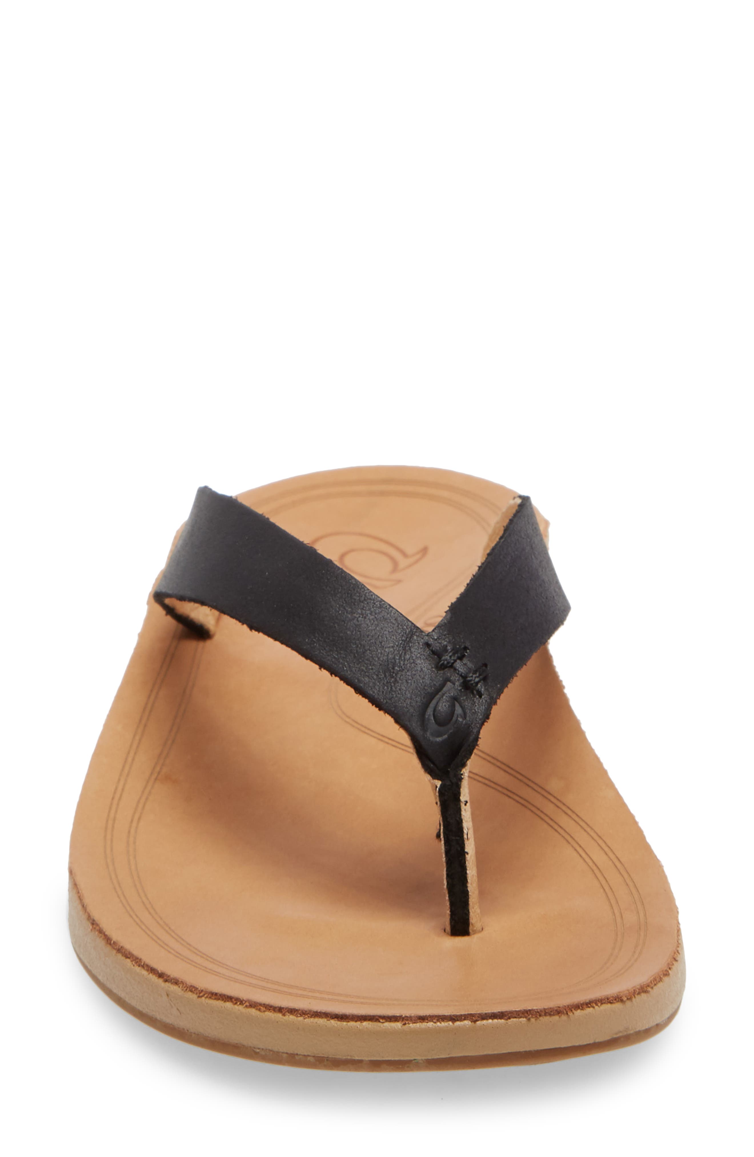 OluKai Nonohe Leather Flip Flop, Alternate, color, 