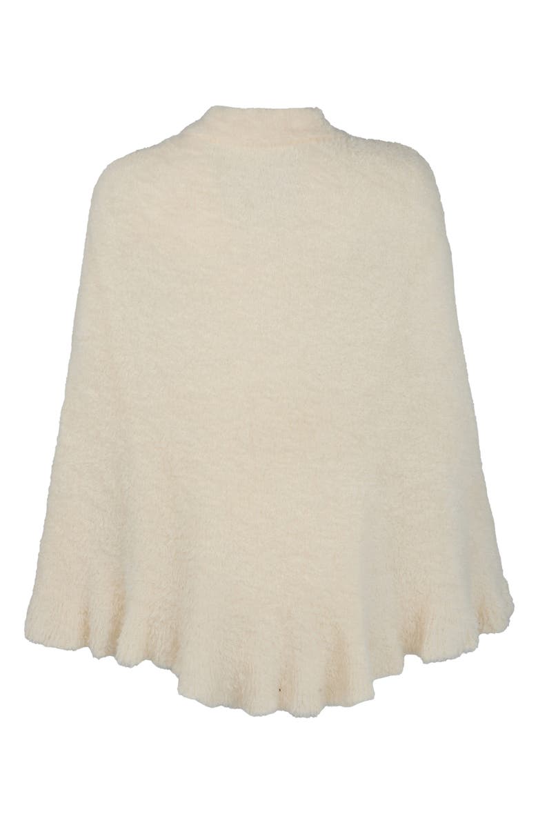 SAACHI Plush Capelet Pomcho, Alternate, color, Ivory