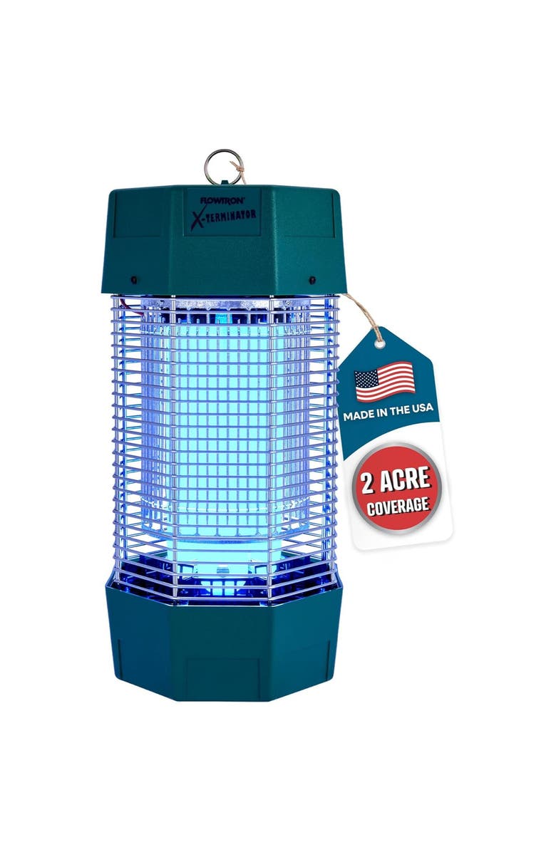 Flowtron 2 Acres Electric Bug Zapper, 120W Outdoor Bug Zapper with Dual Lure Method, UV Light & More, Main, color, Green