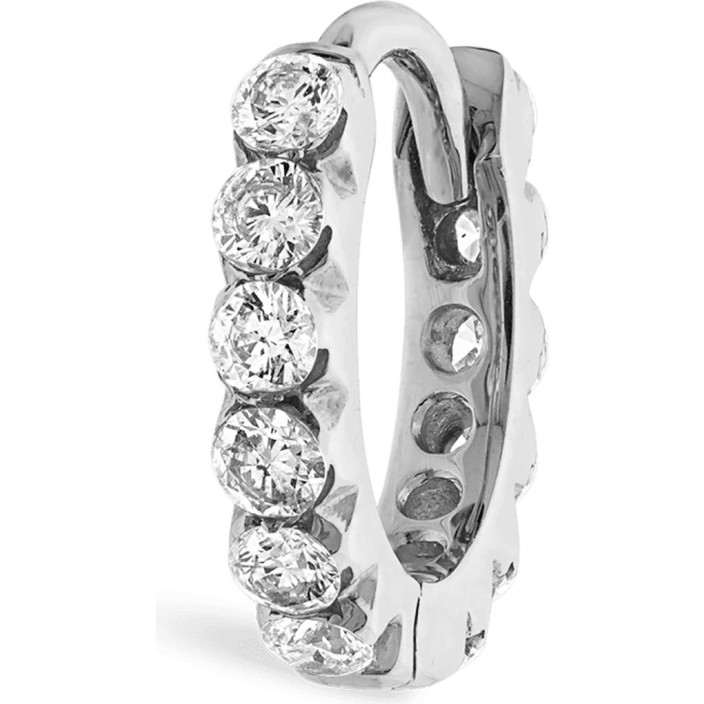 MARIA TASH MARIA TASH INVISIBLE SET DIAMOND SINGLE CLICKER HOOP EARRING