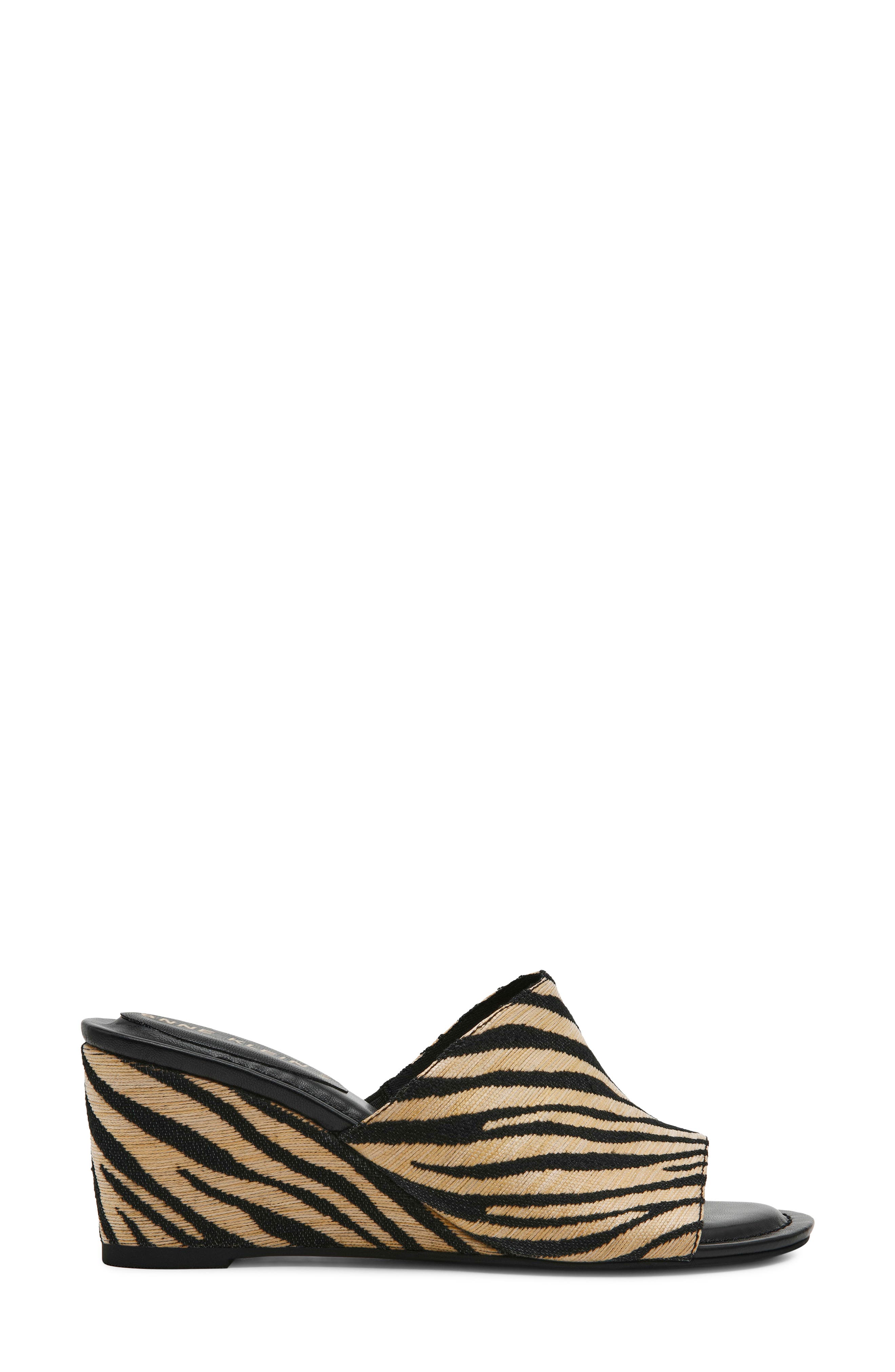 Charisma Wedge Slide Sandal, Alternate, color, ZEBRA RAFFIA