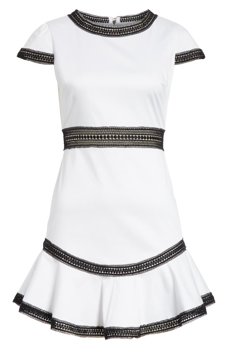 Alice + Olivia Rapunzel Stretch Cotton Fit & Flare Minidress, Alternate, color,