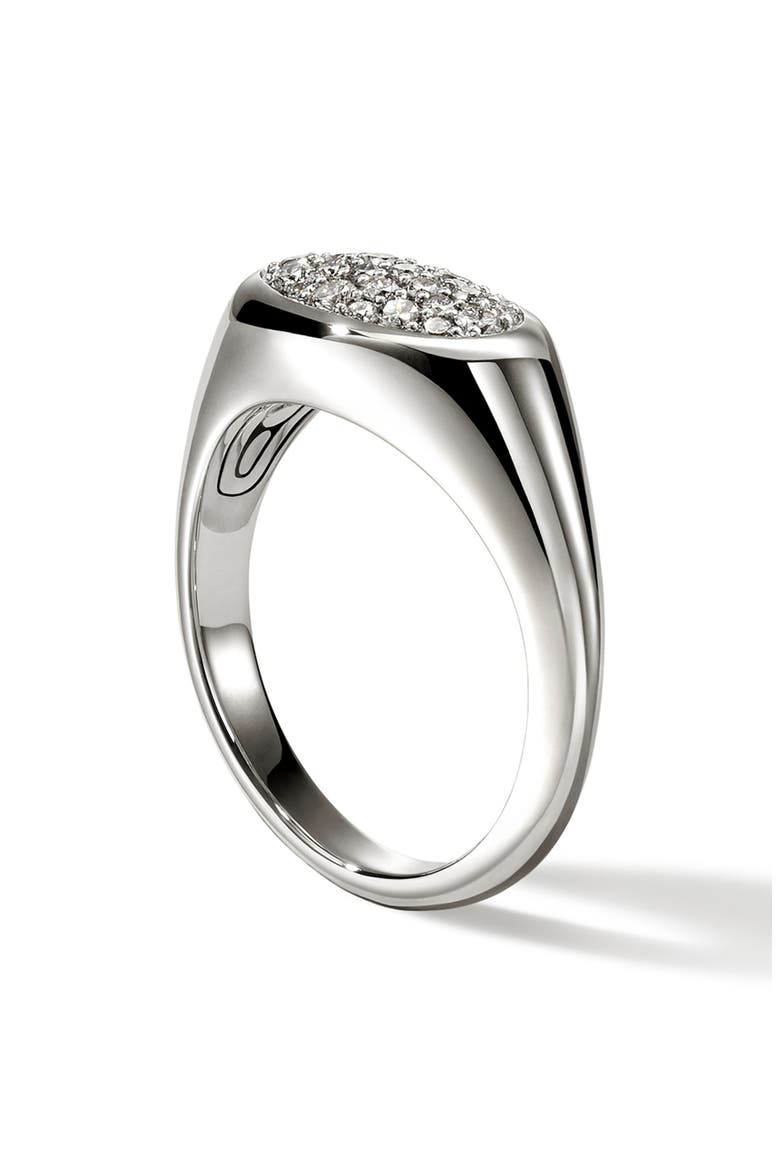 Pebble Ring, Sterling Silver, Diamonds, Alternate, color, SILVER