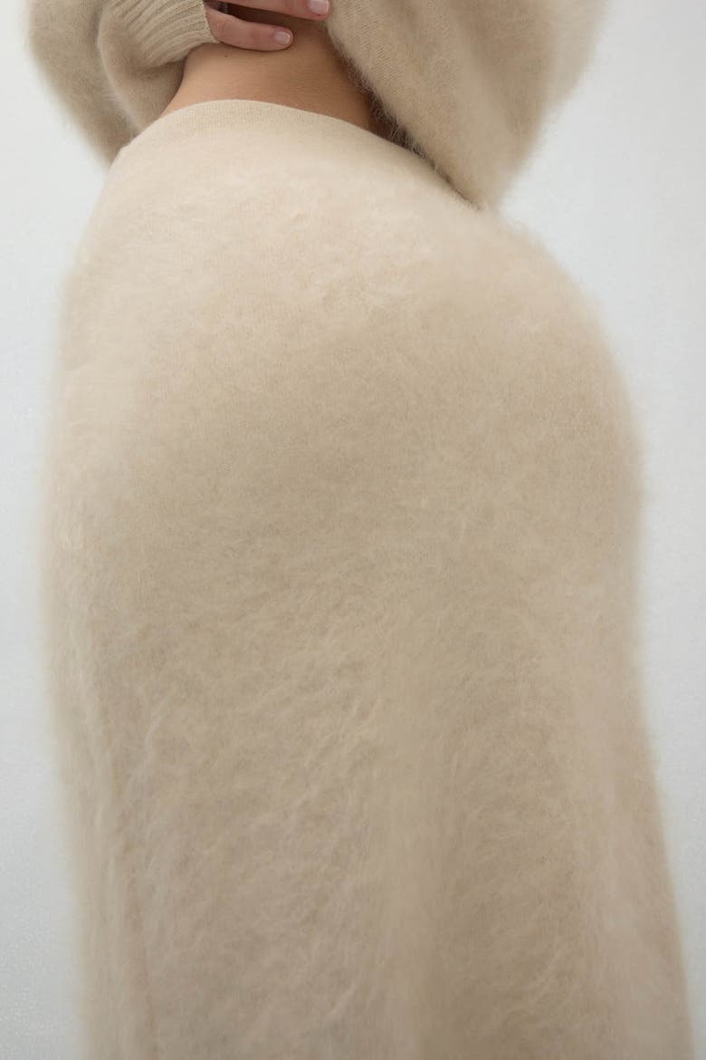 Francesca Brushed Cashmere Midi Skirt, Alternate, color, Barley