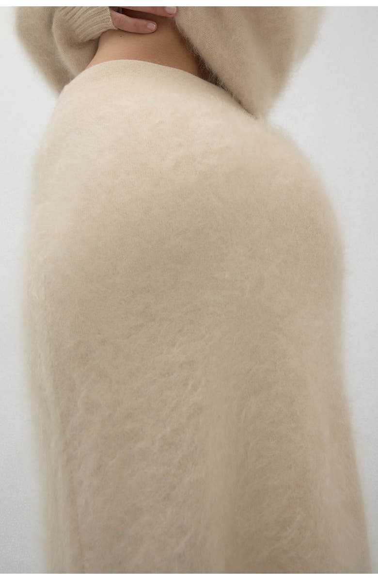 NAKED CASHMERE Francesca Brushed Cashmere Midi Skirt, Alternate, color, Barley