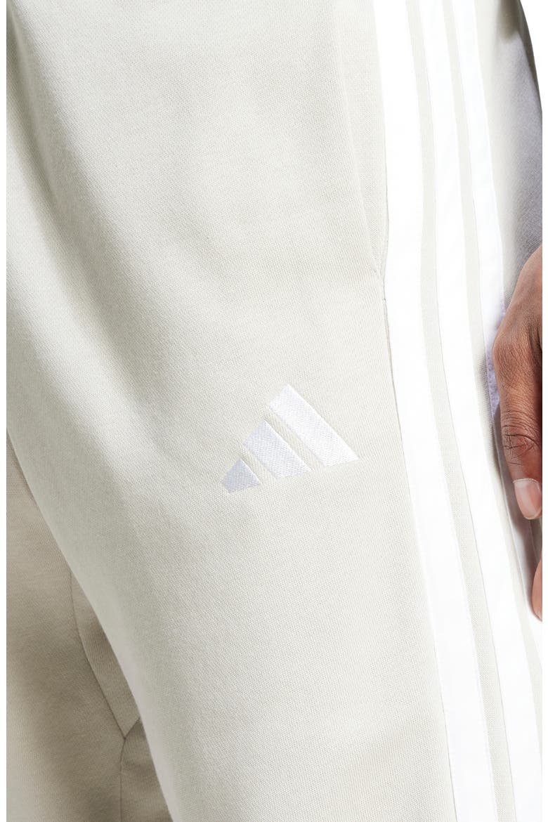 Essential 3-Stripes Fleece Joggers, Alternate, color, WONDER ALUMINA/WHITE