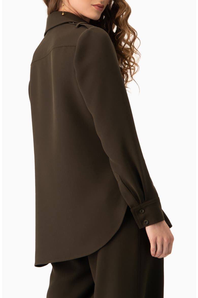 Structured Military Inspired Shirt Jacket, Alternate, color, Brown
