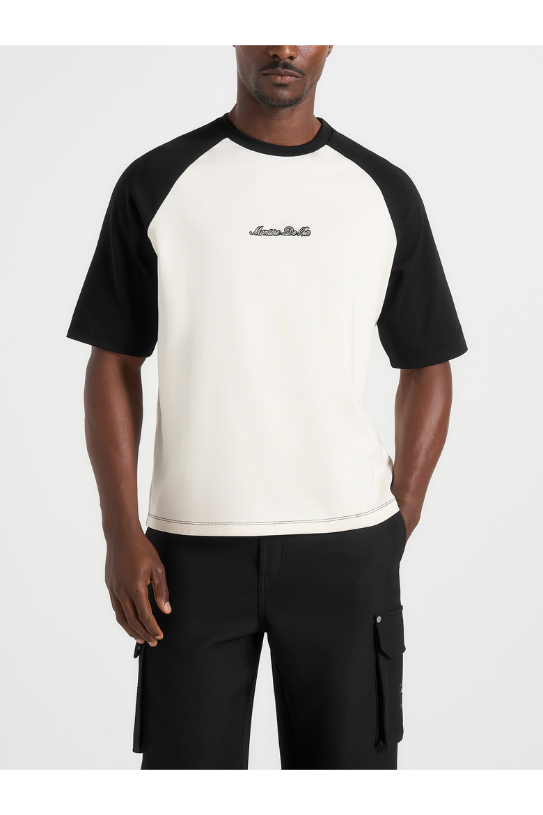 Unisex Signature Raglan Cotton T-Shirt, Alternate, color, White/Black