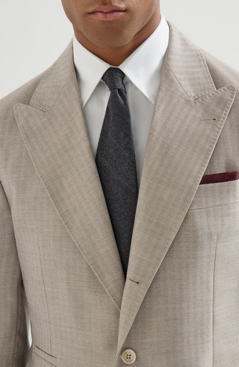 Brunello Cucinelli Piqué shirt with shoulder yoke, Alternate, color, Lignite Grey