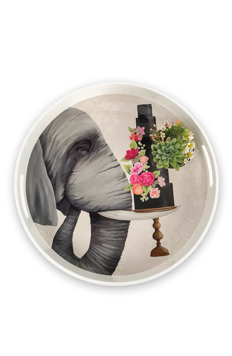 MISHA BLAISE Chocolate Fondant Wooden Tray, Alternate, color, 