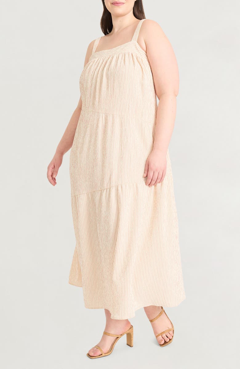 The Good Journey Sleeveless Tiered Maxi Dress, Alternate, color, Ivory/ Red