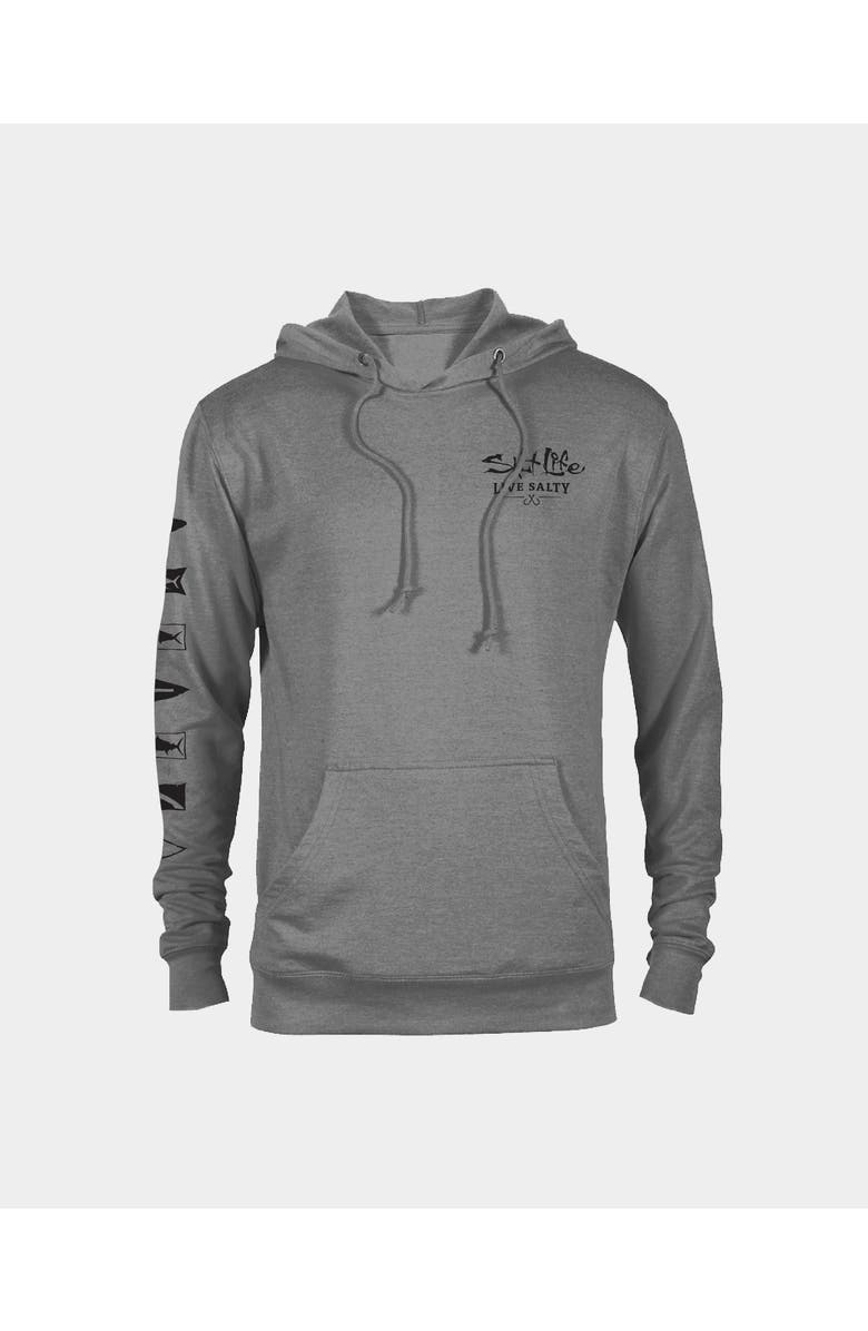 Salt Life Ocean Kin French Terry Pullover Hoodie, Main, color, Mist Grey Heather