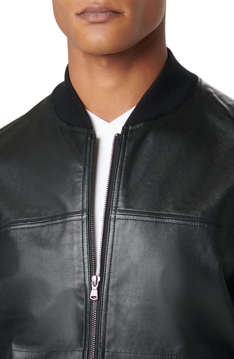 Bugatchi Leather Front Zip-Up Cotton & Cashmere Cardigan, Alternate, color,