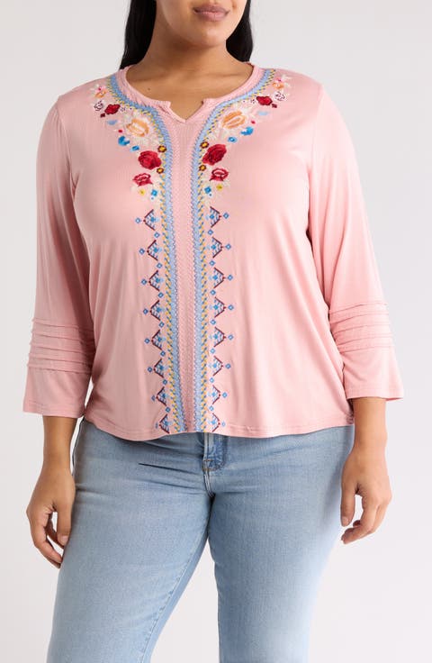 Embroidered Blouse (Plus)