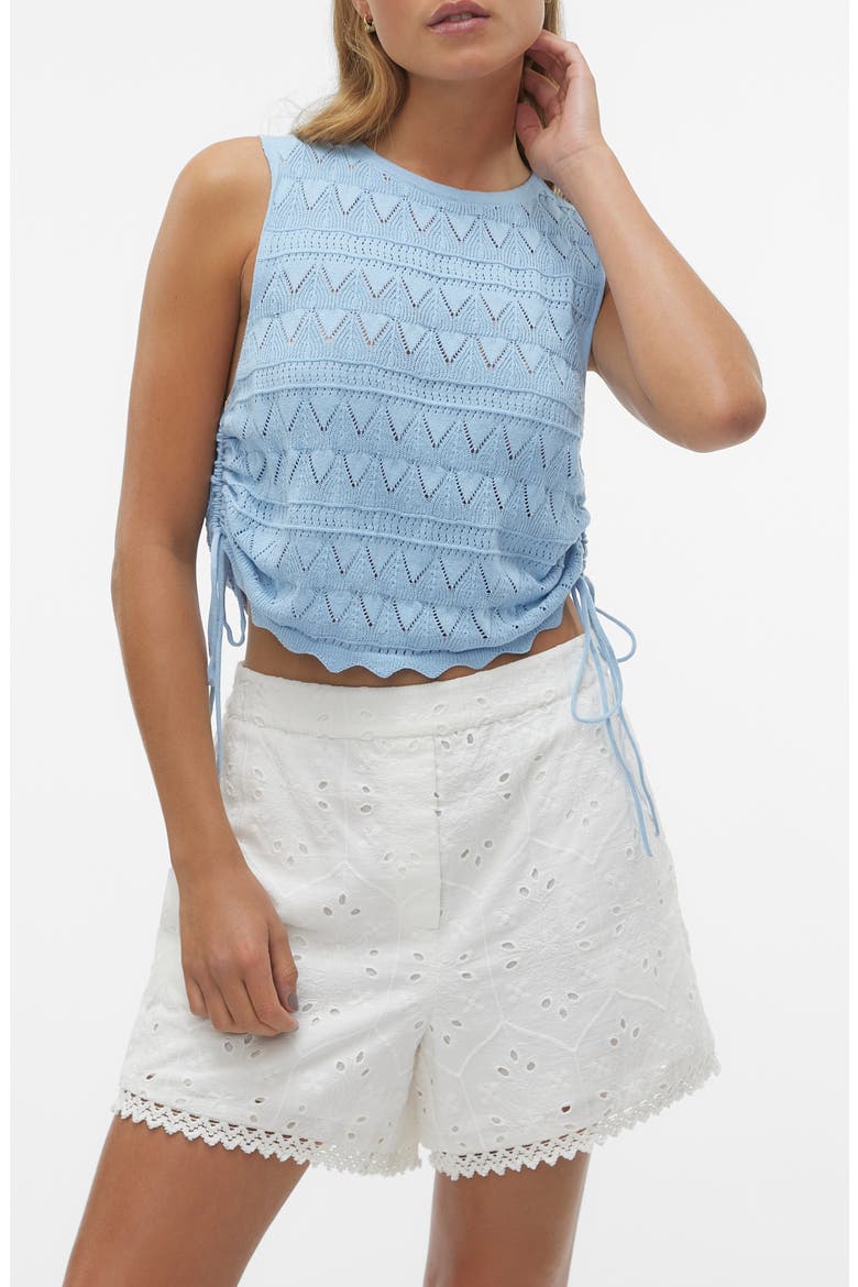 Bali Open Stitch Knit Cotton Tank, Main, color, DUTCH CANAL
