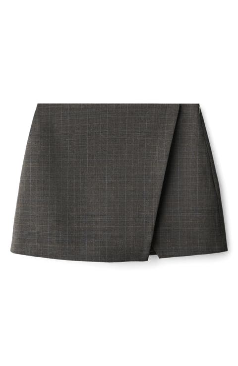 Check Wrap Skirt
