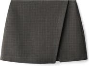 MANGO Check Wrap Skirt