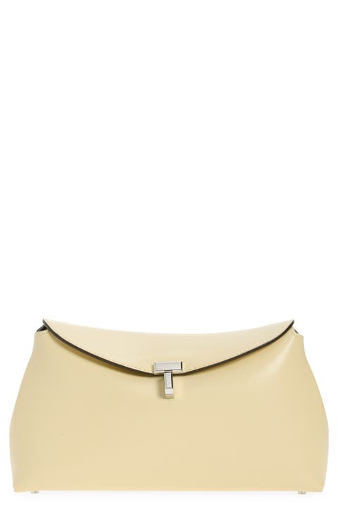 Palmellata T-Lock Leather Clutch Crossbody