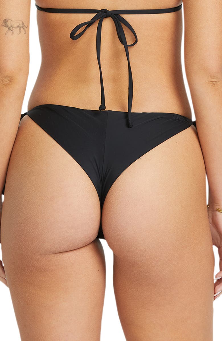 Billabong Sol Searcher Side Tie Bikini Bottoms, Alternate, color, Black Pebble