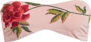 FARM Rio Rose Beaded Strapless Bikini Top