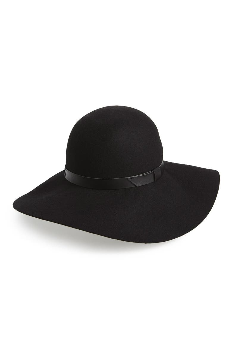 Floppy Wool Felt Hat, Main, color, BLACK