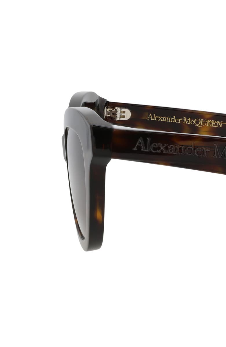 McQueen 51mm Cat Eye Sunglasses, Alternate, color, Havana Havana Brown