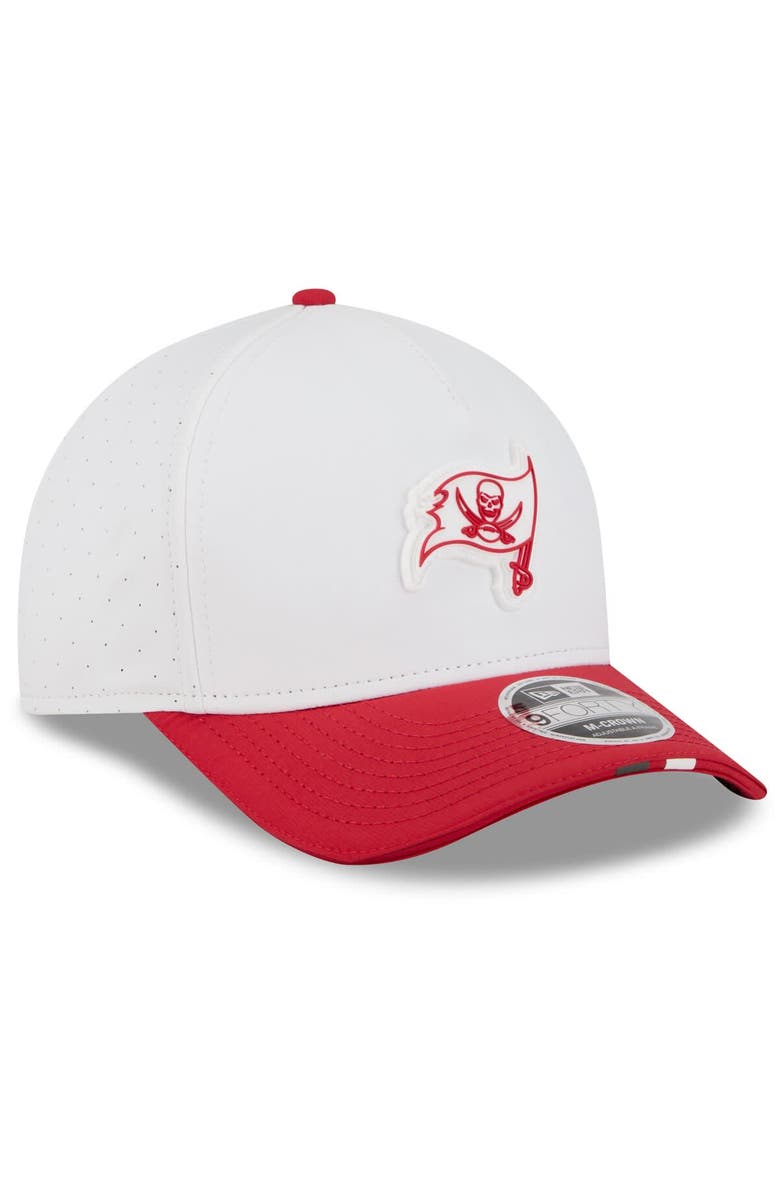 New Era Men's New Era White/Red Tampa Bay Buccaneers 2025 NFL Training Camp A-Frame 9FORTY Adjustable Hat, Alternate, color, White