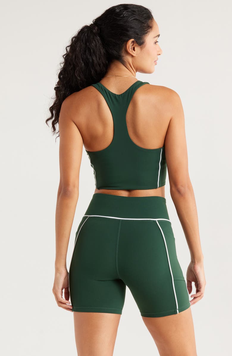 Recess Pickleball x Zella On Point Longline Sports Bra, Alternate, color, Green Park
