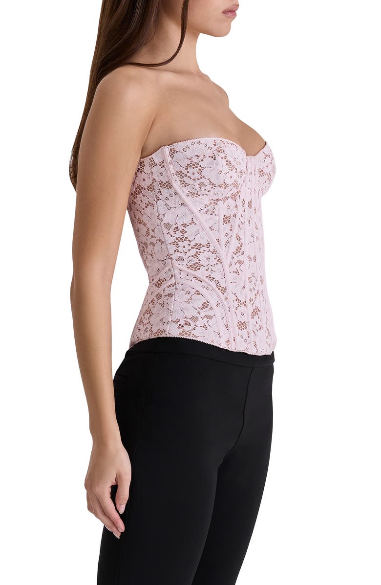 HOUSE OF CB Solaine Lace Corset Top, Alternate, color, Baby Pink