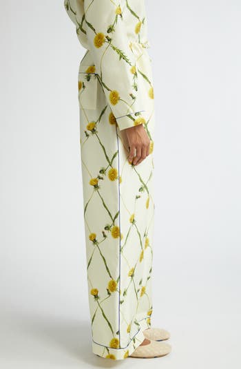 Burberry Dandelion Print Silk Pajama Pants | Nordstrom