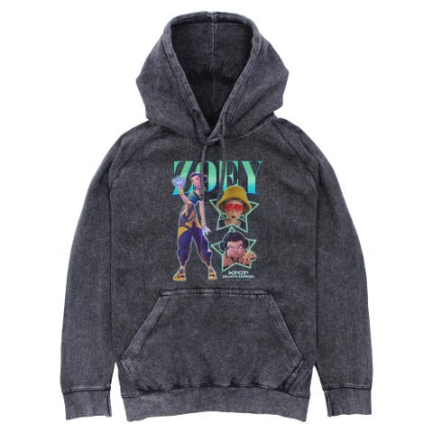 Mens KPop Demon Hunters Zoey Super Star Logo Lightweight Hoodie