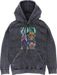 KPop Demon Hunters Mens KPop Demon Hunters Zoey Super Star Logo Lightweight Hoodie